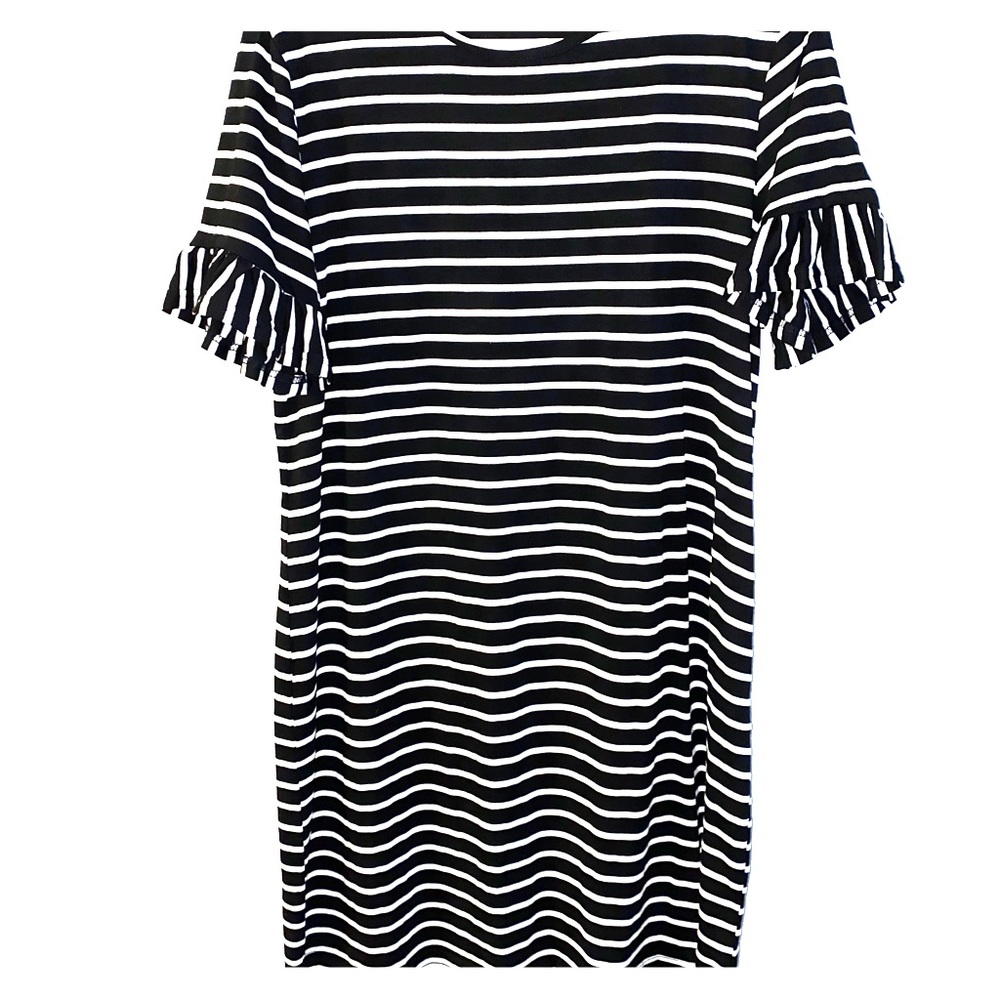 Shein black and white striped dress mini